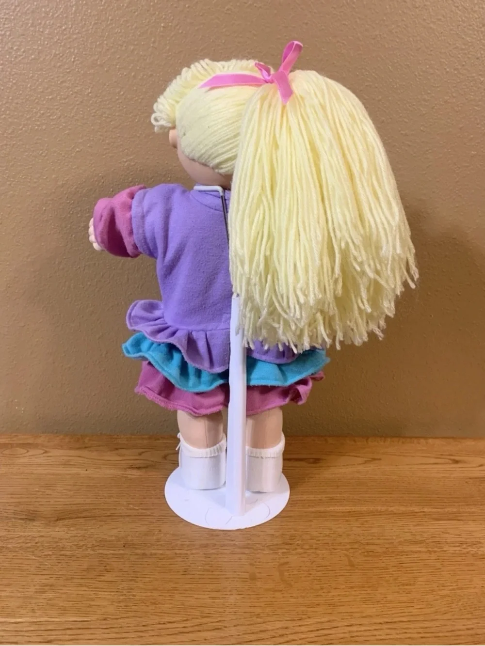 Vintage Cabbage Patch Kids Doll In Designer Line Button Dress Lemon Hair HM19